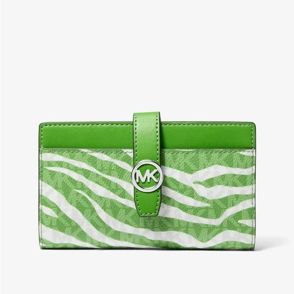 Michael Kors GREENWICH Medium Bifold Wallet Jungle Green - Picture 9 of 11